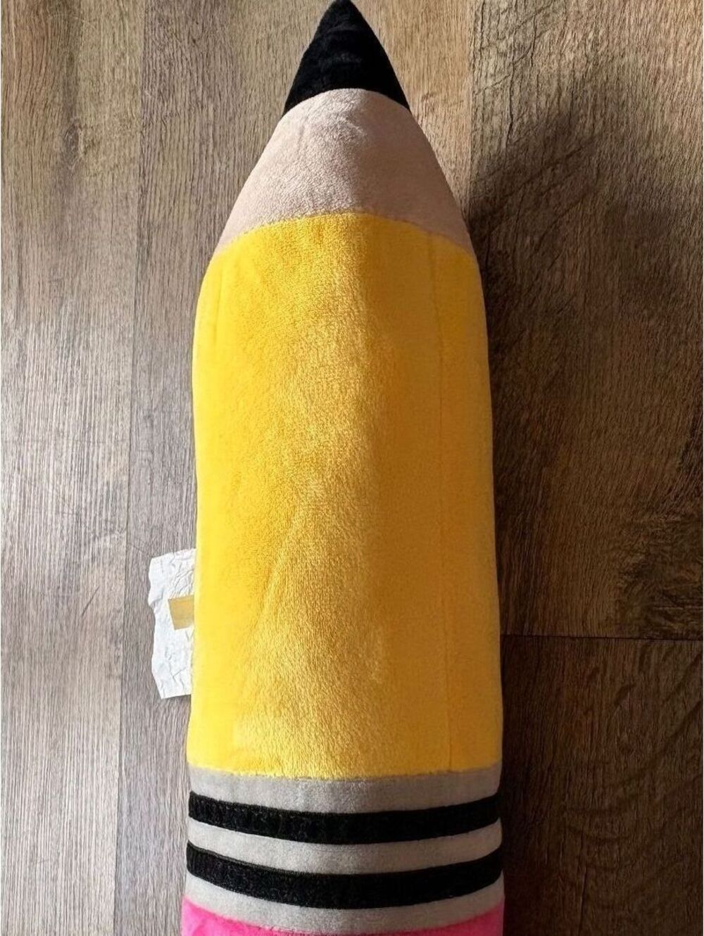 Plush Pencil Shaped Pillow - Yellow, Pink, Black